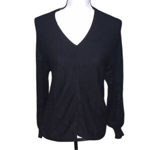 1.State Women's V-Neck Black Sweater Balloon Sleeve Size XS